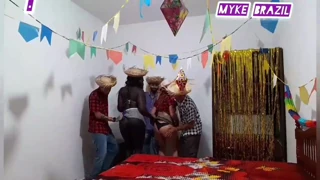 Orgy at Arraial de São João 2024 with Fernanda Chocolate Nicole Romanoff Jeseph Britadeira Myke Brazil Complete in Sheer