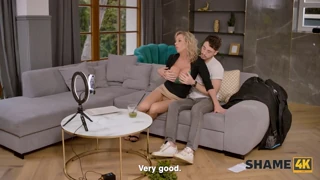 Shame4k Live Stream: Mature Blonde in Pantyhose Gets Watched and Shamed