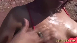Hey, wanna see a wild outdoor threesome with a stunning African babe?