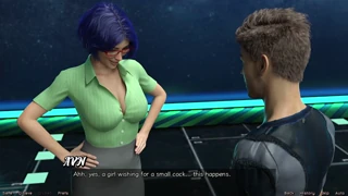 Échouées dans l'Espace #54 Lesbiennes 3D aux gros seins s'embrassent sauvagement 💋👩‍❤️‍💋‍👩