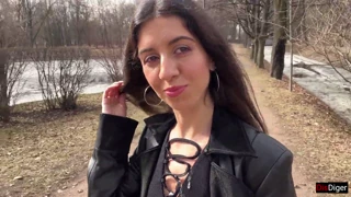 Girl Takes Facial Cumshot Before Public Park Cumwalk Covered in Huge Load Shocking Strangers