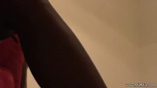 Blonde milf strip teases her big tits