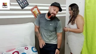 girl licks cock with different sauces then takes hard pussy fuck until cumshot explosion spanish porn part 1