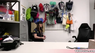 Wow, Look at This Cute Blonde in Uniform Getting Busted and Taken Hard!