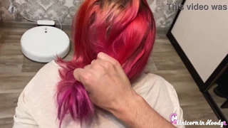 Pounding her doggy style while fucking those big natural tits to cumshot