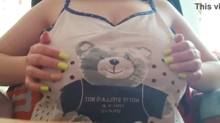 Shy Babe Flashes Her Massive Tits On Cam Instead Of Studying!