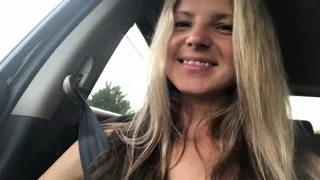 blonde teen enjoys outdoor vacation fun on webcam