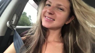 blonde teen enjoys outdoor vacation fun on webcam