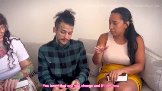 Curly Brunette Latina Maruchel Gomez Unleashes Wild Semen Ritual with Leyne Rodriguez