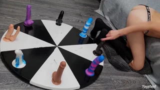 wheel of dildos adventure! she craves that intense orgasm win