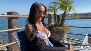 Zoey's tight pussy filled completely with thick white cock cream