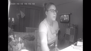 slutty young woman skips homework to finger her pussy on spy cam