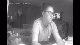 slutty young woman skips homework to finger her pussy on spy cam