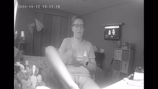 slutty young woman skips homework to finger her pussy on spy cam
