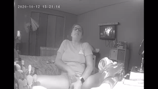 slutty young woman skips homework to finger her pussy on spy cam