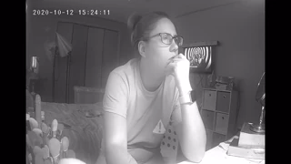 slutty young woman skips homework to finger her pussy on spy cam