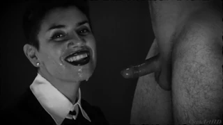 halloween cfnm handjob ends in cumshot art on lips
